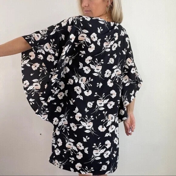 Lauren Ralph Lauren Womens Braedyn Black Floral Daytime Party Dress Size Medium - Picture 2 of 10